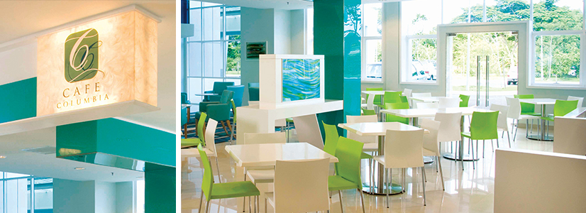 We also have a wonderful cafeteria for you to relax and enjoy your meal.